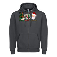 Smoke peace love christmas Zipper Hoodie - BundleAndBundleShop