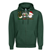 Sports Green peace love christmas Zipper Hoodie - BundleAndBundleShop