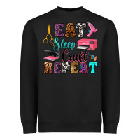 Black eat sleep craft repeat Heavyweight Sweatshirt - RanaPortraitStore