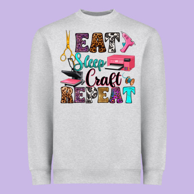 Heavyweight Sweatshirt eat sleep craft repeat