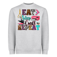 Heather Grey eat sleep craft repeat Heavyweight Sweatshirt - RanaPortraitStore