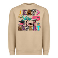 Mushroom eat sleep craft repeat Heavyweight Sweatshirt - RanaPortraitStore