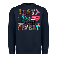 Navy eat sleep craft repeat Heavyweight Sweatshirt - RanaPortraitStore