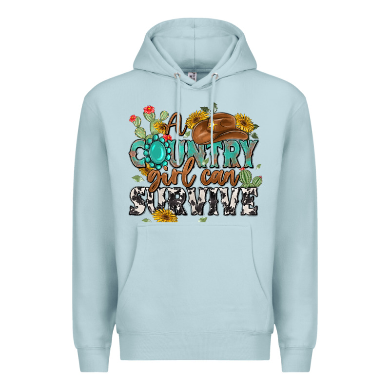 A Country Girl Can Survive Premium Hoodie by MaliasSmallBusiness | Teevron