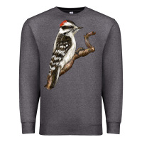 Charcoal Heather Downy Woodpecker Premium Sweatshirt - LillyAllenDesigns