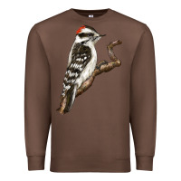 Chestnut Downy Woodpecker Premium Sweatshirt - LillyAllenDesigns