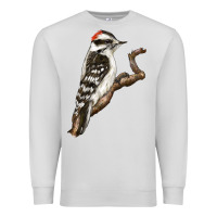 Dove Grey Downy Woodpecker Premium Sweatshirt - LillyAllenDesigns