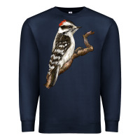 Navy Downy Woodpecker Premium Sweatshirt - LillyAllenDesigns