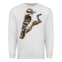 Oatmeal Heather Downy Woodpecker Premium Sweatshirt - LillyAllenDesigns