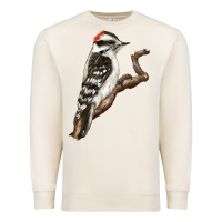 Sandshell Downy Woodpecker Premium Sweatshirt - LillyAllenDesigns