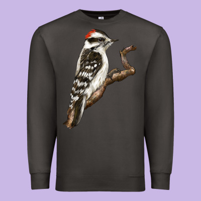 Downy Woodpecker Premium Sweatshirt Designed By Lillyallendesigns