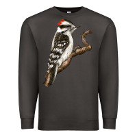 Smoke Downy Woodpecker Premium Sweatshirt - LillyAllenDesigns
