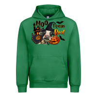 Emerald Moo I Mean Boo Holstein Cow Urban Hoodie - LillyAllenDesigns