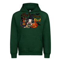 Forest Green Moo I Mean Boo Holstein Cow Urban Hoodie - LillyAllenDesigns