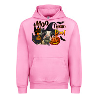 Fuchsia Pink Moo I Mean Boo Holstein Cow Urban Hoodie - LillyAllenDesigns