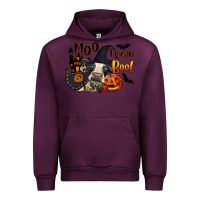 Mauve Wine Moo I Mean Boo Holstein Cow Urban Hoodie - LillyAllenDesigns
