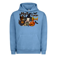 Pigment Pebble Blue Moo I Mean Boo Holstein Cow Urban Hoodie - LillyAllenDesigns