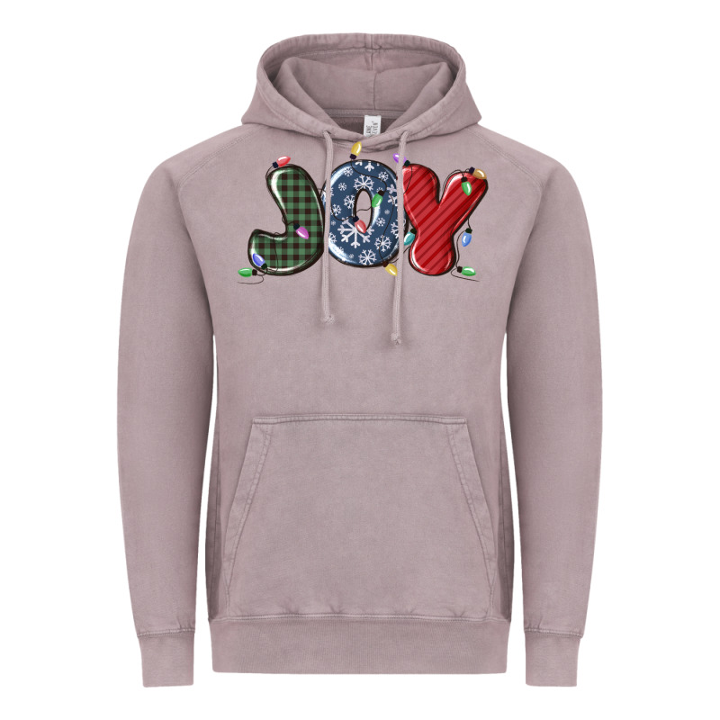 Joy Christmas Lights Vintage Hoodie by MaliasSmallBusiness | Teevron