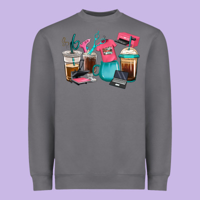 Heavyweight Sweatshirt crafting coffee cups