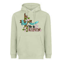 Matcha he is risen cross Heavyweight Hoodie - BarkalooDesign