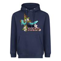 Navy he is risen cross Heavyweight Hoodie - BarkalooDesign
