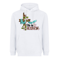 White he is risen cross Heavyweight Hoodie - BarkalooDesign