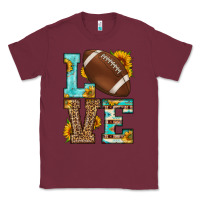 Burgundy western love american football Classic Tee - HRA Design Shop