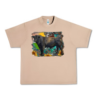 Burro black angus bull with aztec and farm background Urban Heavy Tee - RanaPortraitStore