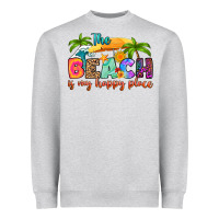 Heather Grey the beach is my happy place Heavyweight Sweatshirt - RanaPortraitStore
