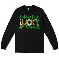 Black St. Patrick's Day Daddy's little lucky charm Long Sleeve Tee - Neo Western