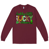 Burgundy St. Patrick's Day Daddy's little lucky charm Long Sleeve Tee - Neo Western