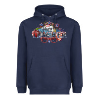 Navy american teacher Heavyweight Hoodie - NancyCooperArtShop