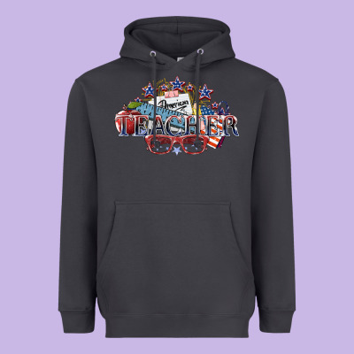 American Teacher Heavyweight Hoodie Designed By Nancycooperartshop