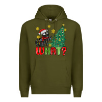 Army Green christmas  cat  what Premium Hoodie - MaliasSmallBusiness