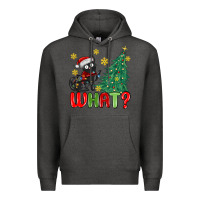 Charcoal Heather christmas  cat  what Premium Hoodie - MaliasSmallBusiness