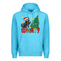 Ocean Blue christmas  cat  what Premium Hoodie - MaliasSmallBusiness