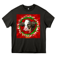 Asphalt christmas holstein calf face Heavy Core Tee - LillyAllenDesigns