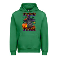 Emerald Trick Or Treat Black Angus Heifer Urban Hoodie - LillyAllenDesigns