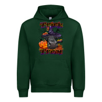 Forest Green Trick Or Treat Black Angus Heifer Urban Hoodie - LillyAllenDesigns