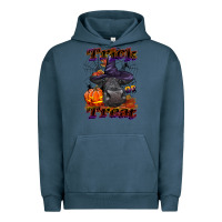 Pigment Midnight Navy Trick Or Treat Black Angus Heifer Urban Hoodie - LillyAllenDesigns