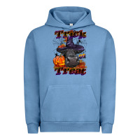 Pigment Pebble Blue Trick Or Treat Black Angus Heifer Urban Hoodie - LillyAllenDesigns
