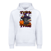 White Trick Or Treat Black Angus Heifer Urban Hoodie - LillyAllenDesigns