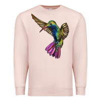 Pale Pink Broad Billed Hummingbird Premium Sweatshirt - LillyAllenDesigns
