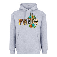 Heather Grey faith with cross Heavyweight Hoodie - BarkalooDesign
