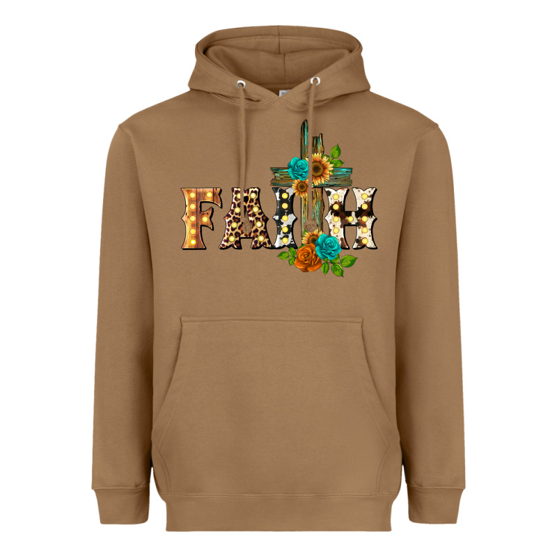 Faith With Cross Heavyweight Hoodie by BarkalooDesign | Teevron