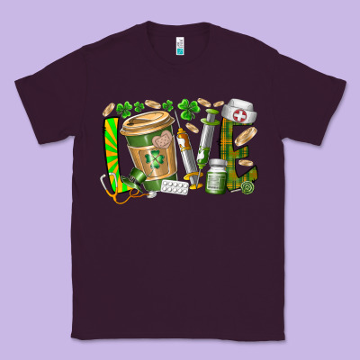 St Patricks Love Nurse Classic Tee Designed By Racoondesign