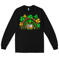 Black St. Patrick's Day gnome rainbow Long Sleeve Tee - Neo Western