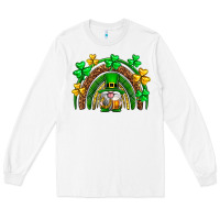 White St. Patrick's Day gnome rainbow Long Sleeve Tee - Neo Western