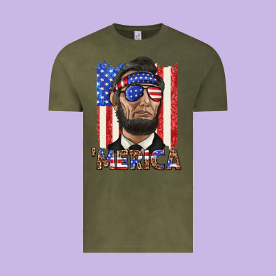 Vintage Tee merica with lincoln
