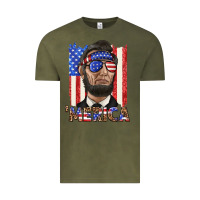 Vintage Olive merica with lincoln Vintage Tee - texasbilliewilder